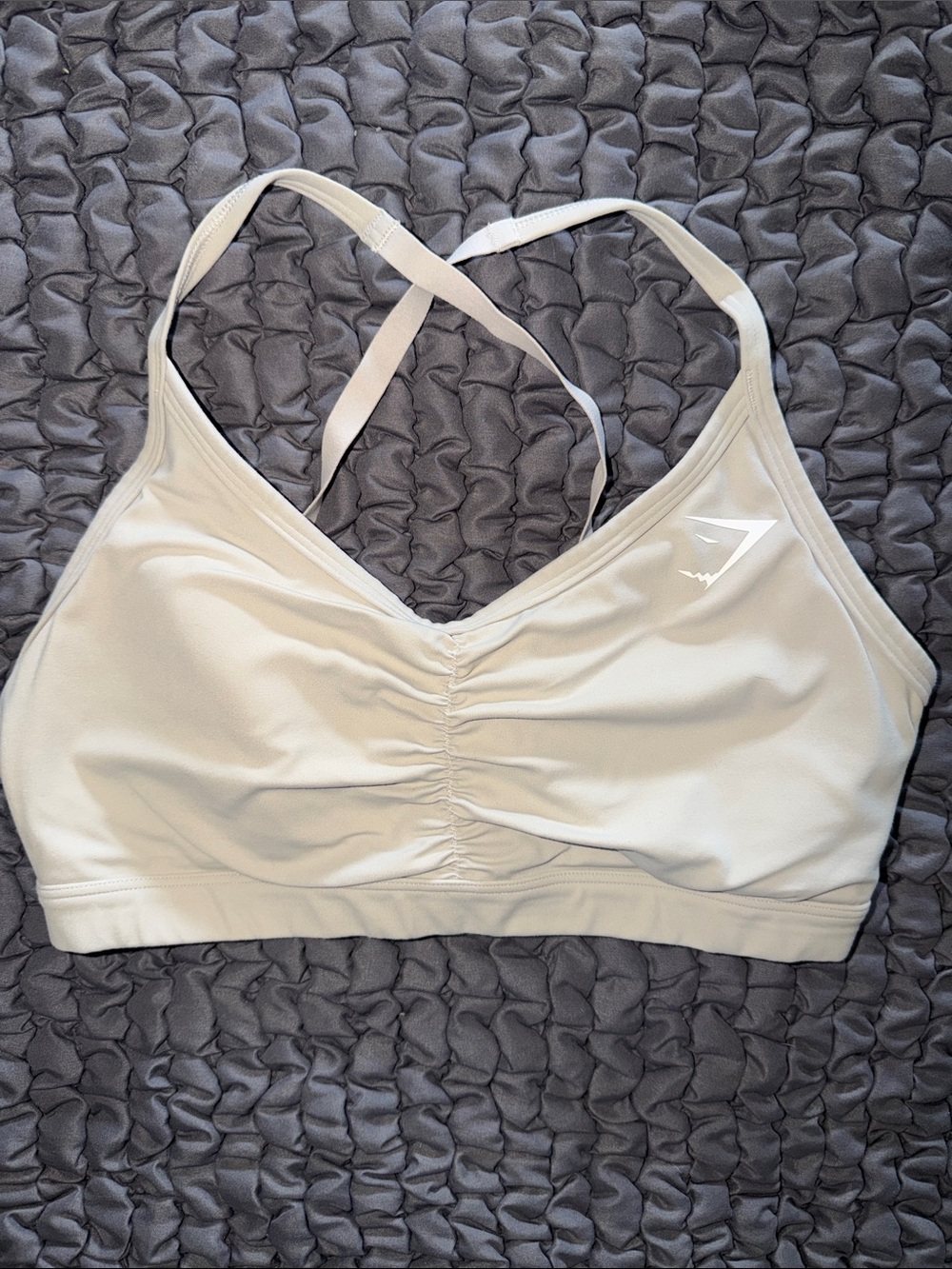 Gymshark Light Gray Cross-Back Seamless Sports Bra